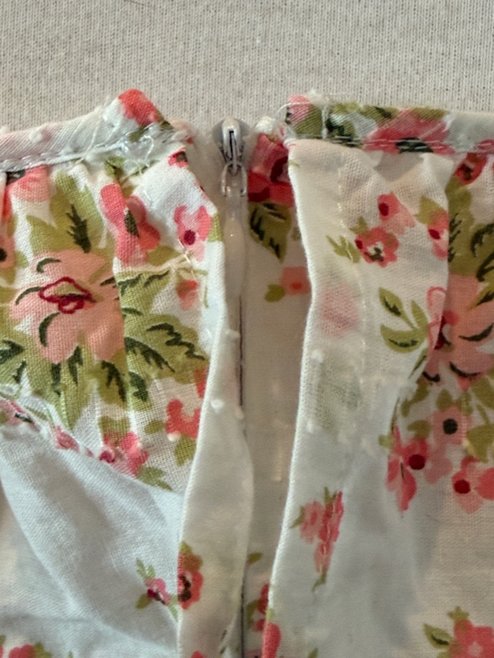 Floral Off-Shoulder Maxi Dress in White with Pink Roses - Picture 6 of 9